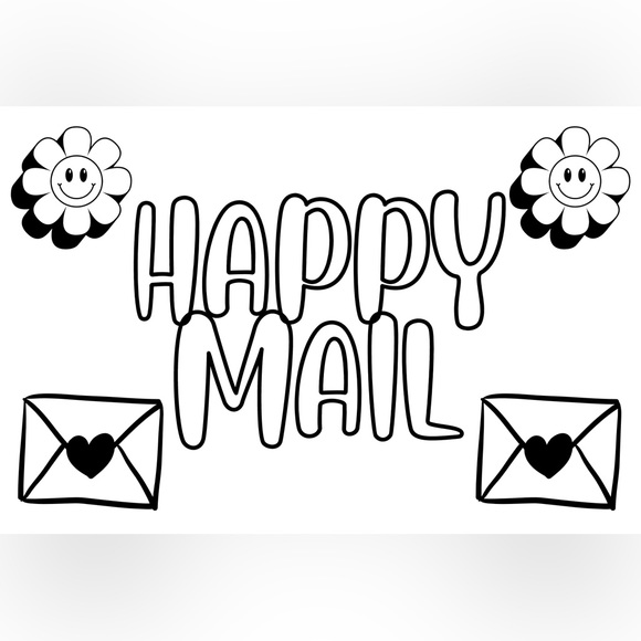 🌺50 Happy Mail Thermal Labels - Picture 1 of 2